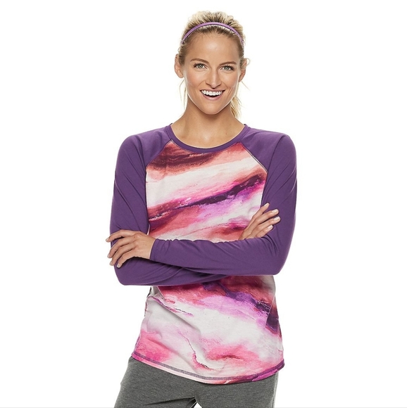 🧡 3/$15 last 1❣️ women's pink swirl crewneck long sleeve tee - Picture 1 of 5